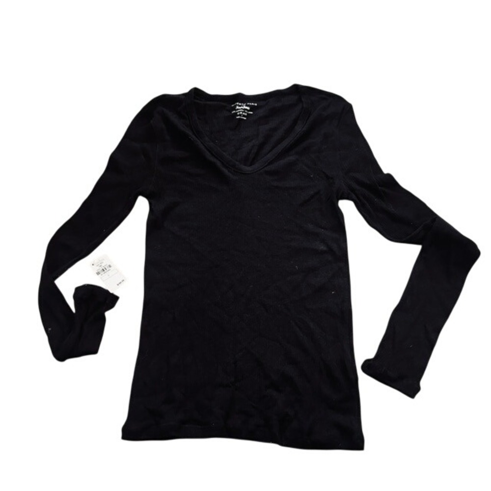 Majestic Filatures NWT Black Cashmere Cotton Ribbed V Neck‎ $185 Size 2 Neiman